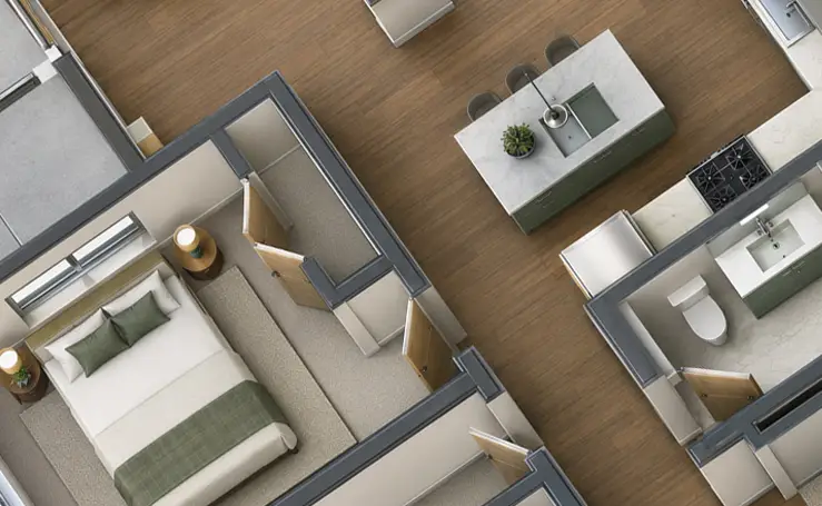 Rendering of a Pine Hill Terrace Apartments Floor Plan