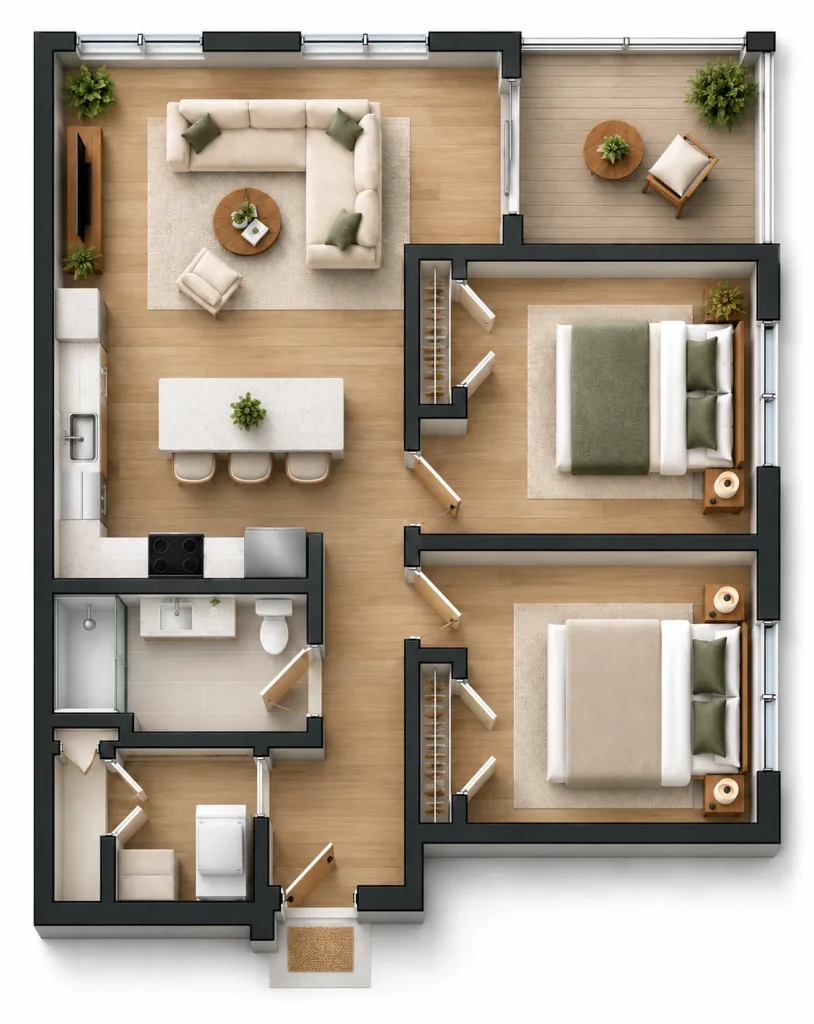 Example of Pine Hill Terrace Apartment Floor Plan